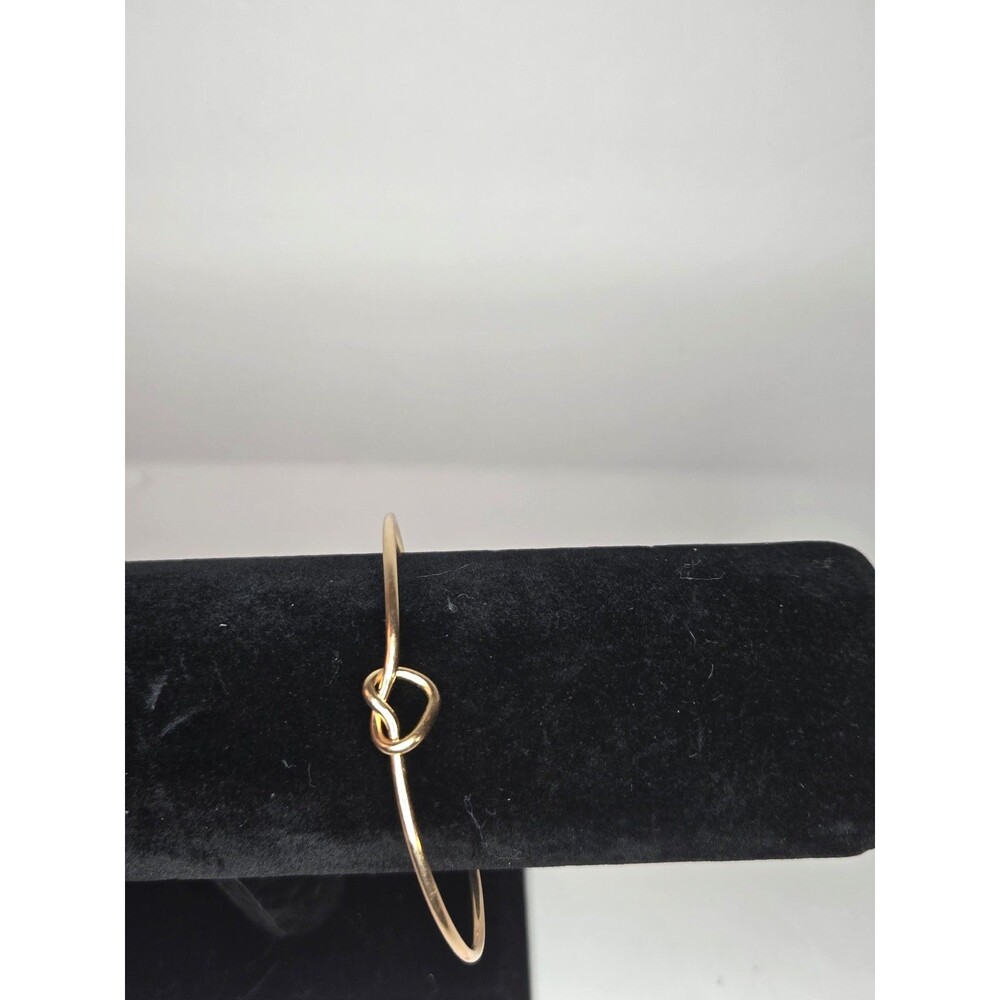 Brass Tone Bangle Bracelet Knot Style